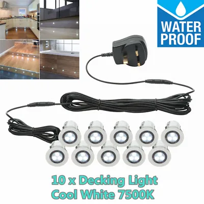 £20.99 • Buy 10 X ⌀30mm LED Deck Decking Ground Plinth Lights Waterproof Kitchen Garden CW