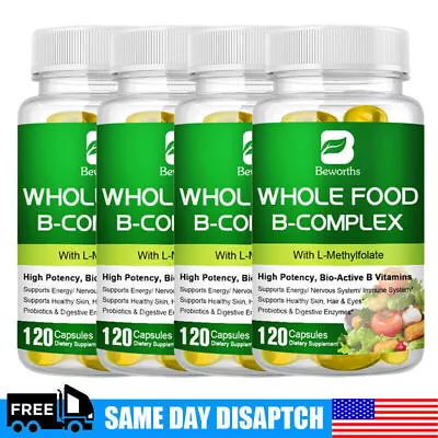 Vitamin B Complex 120 Capsules B1B2B3B5B6B7B9B12 Immune Support Pills • $38.99