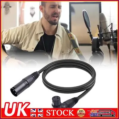 Right-Angle XLR Female To Straight XLR Male 3-Pin Mic Cable Useful Adapter Cable • £7.79