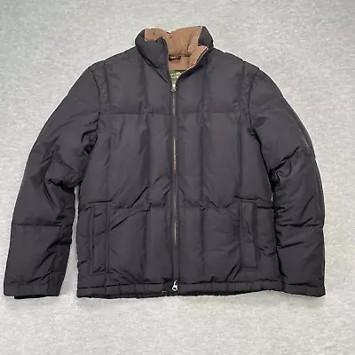 Eddie Bauer Jacket Mens Medium Black Goose Down Puffer Lined Insulated Coat • $32.34