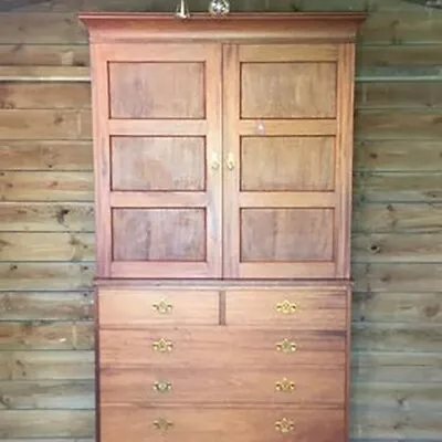 £795 • Buy Edwardian Linen Press Used Cupboard Storage Drawers furniture Antique Mahogany 