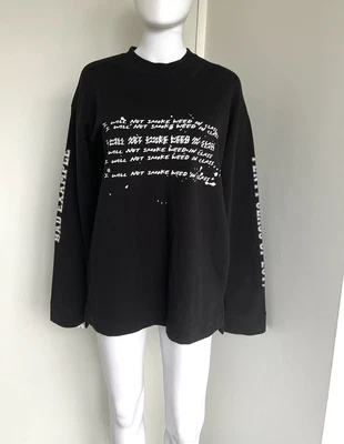 $30 • Buy PUMA By Rihanna Fenty Oversized XXS Long Sleeve Top Weed Black Jumper