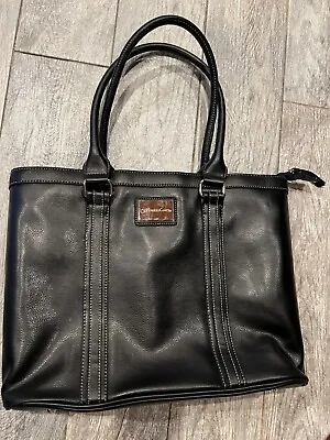 Franklin Covey Laptop Briefcase Handbag Black Leather Bag Organizer 737610 • $19.56