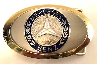 Mercedes Benz Belt Buckle Promo Dealer Emblem Steel & Gold Plating +Enamel Inlay • $86.95