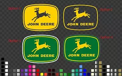 John Deere Vintage Logo Decal Sticker Truck Dozer Tractor Grader Trailer • $6.99