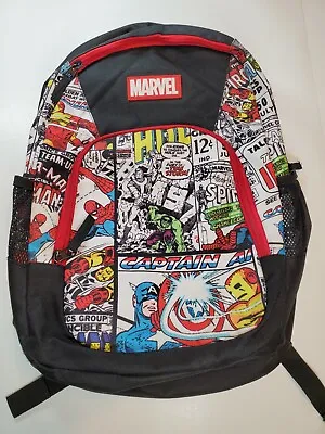 Marvel Comics Avengers Print Backpack Child/Adult 18  Black With Print/Logo • £9.65