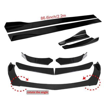 $69.99 • Buy Front Bumper Spoiler Splitter + 86.6  Side Skirts + Rear Lip For VW Golf MK6 MK7