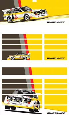 Motamec PRO94 Tool Chest Audi Quattro S1 Rally Car Magnetic Sticker Decal Set • $120.01