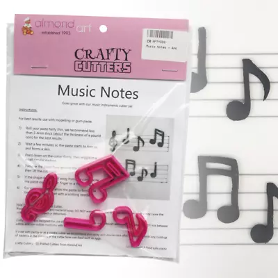 Music Notes Cutter 4 Piece Set Cake Icing Decorating Crafting • £5.45