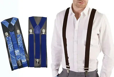 2 Pack Suspenders Adjustable Elastic Y Back Style W/Metal Clips For Men & Women • $11.99