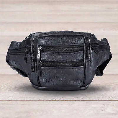 £8.99 • Buy Genuine Real Leather Money Waist Bum Bag Belt Fanny Pack Holiday Festival Pouch 