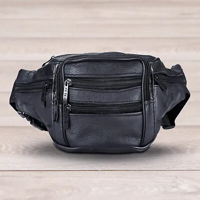 Genuine Real Leather Money Waist Bum Bag Belt Fanny Pack Holiday Festival Pouch  • £9.95