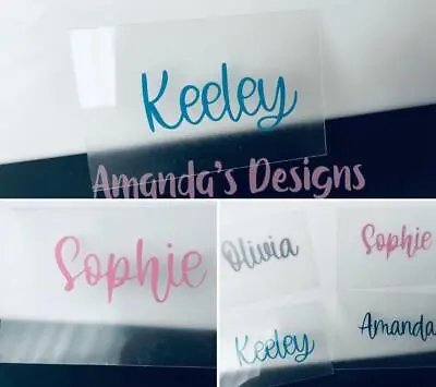 £1 • Buy Personalised Small Name IRON ON HOTFLEX TRANSFER / HTV Ideal For Hair Bows