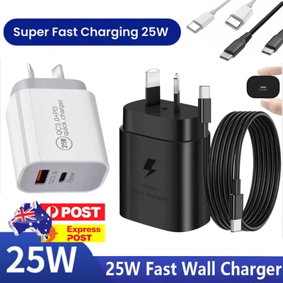 Genuine Original Samsung 25W Super FAST Wall Charger For Note S8/10/S20/S20/S21+ • $10.49