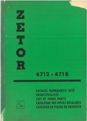  Zetor Tractor 4712 & 4718 Parts Manual • £32