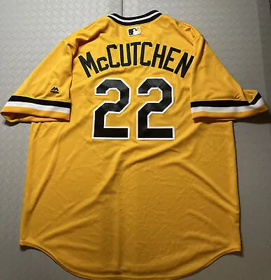 Andrew McCutchen #22 Pittsburgh Pirates Baseball Majestic Gold Jersey Size XL • $119.95