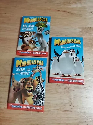 Lot Of 3 Madagascar Movie DVD Penguins Promo Pinback Button Badge 2005 Set Pin • $9.99