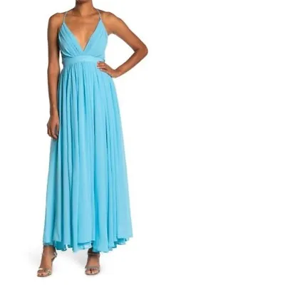 Meghan LA Enchanted Garden Maxi Dress -Turquoise Blue NWT Size XL • $63