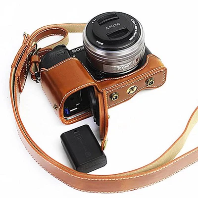 $28.07 • Buy PU Leather Camera Case Bag For Sony ILCE6300 A6300 With 16-50mm Lens