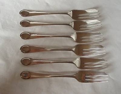 £120 • Buy 6 X CAKE FORKS VINTAGE STERLING SILVER SHEFFIELD 1928