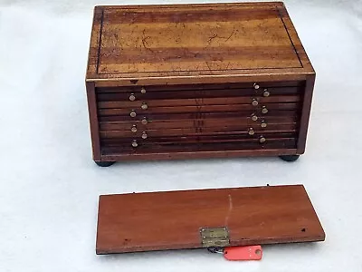 A 19th Century Coin Collectors Cabinet With Key. • £319