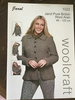 Jarol Aran Knitting Pattern 1022 - Ladies Jacket 34-48 Ins • £1.99