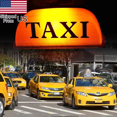 10.43  Yellow Rooftop Marker Lamp Bright 12V TAXI Magnetic Cab Sign Light • $18.99