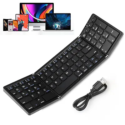 Mini Foldable Wireless Bluetooth Keyboard For IOS Android PC Smartphone Tablet • £41.35