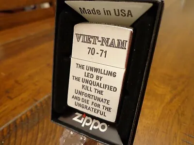 Vietnam War Heritage Series Unqualified Unwilling Zippo Lighter Mint In Box • $28.95