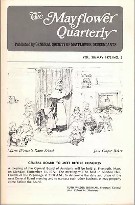 General Society Of Mayflower / Mayflower Quarterly Vol 38 No 2 May 1972 • $17