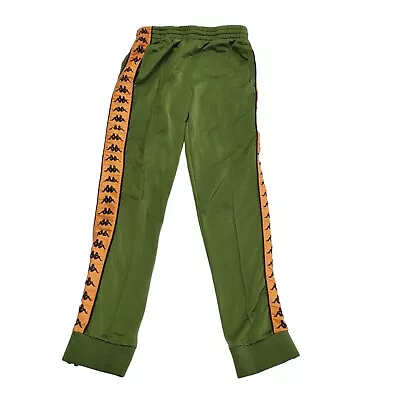 Kappa Tracksuit Bottoms Tapered Drawstring Green UK Boy's XS W24 L27 OO686 • £19.99