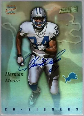 Herman Moore Isaac Bruce Dual Co-signers On Card Auto #co61 Sp 1997 Stadium Club • $0.99