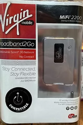 Virgin Mobile MiFi2200 Broadband2Go Mobile Hotspot Internet Modem Sealed New • $6