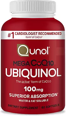 Ubiquinol CoQ10 Softgels Qunol Mega Ubiquinol 100mg - Superior Absorption - ... • $34.50