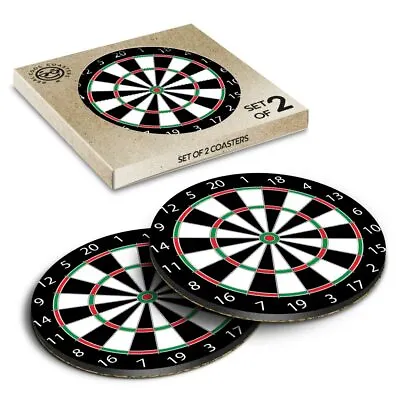 £4.99 • Buy 2 X Boxed Round Coasters - Dart Board Darts Game  #4643