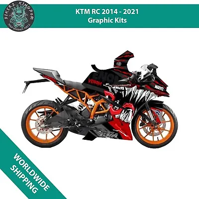 Graphic Kit Decal Wrap Fits KTM RC 125 To 390 2014 To 2021 Red Venom • $130.63