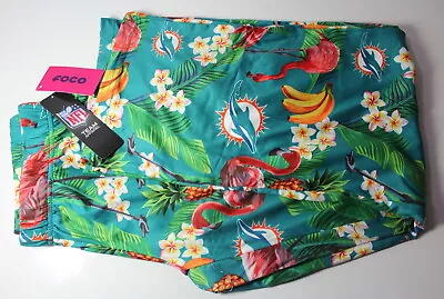 Miami Dolphins Women’s Large 12-14 Hawaiian Floral NFL SOFT Pajama Pants NWT • $35