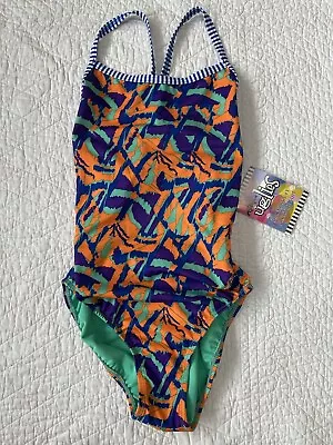 $27.90 • Buy DOLFIN UGLIES One Piece Swimsuit Womens Size 40 Green Orange Purple Blue $44 New