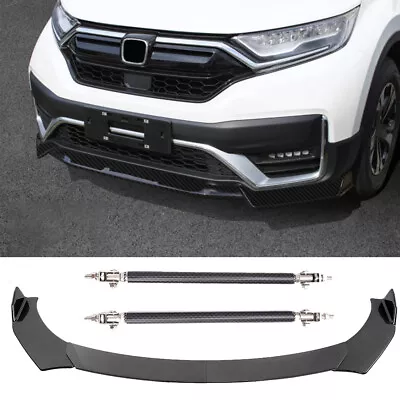 $95.56 • Buy For Honda CR-V Turbo EX-L Carbon Front Bumper Lip Spoiler Splitters Strut Rods