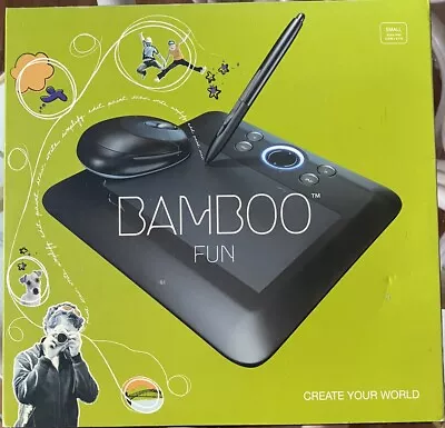 Wacom Bamboo Fun NEW CTE450K USB Drawing Tablet With Pen & Mouse Black • $10