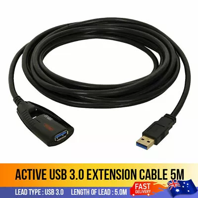 $36.99 • Buy NEW Active USB 3.0 Extension Cable 5m Built-in Extender AU STOCK