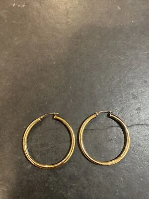 MAZZA BARTHOLOMEW 14k Gold Hoop Earrings Signed MB • $185