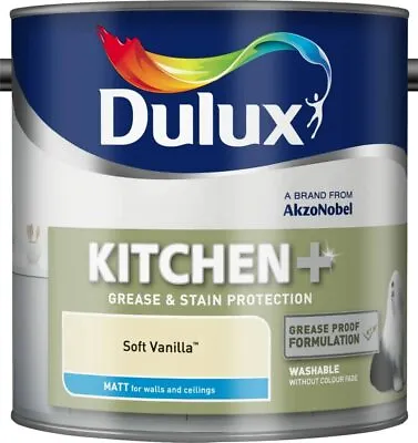 £14.95 • Buy Dulux Kitchen+ Soft Vanilla Matt 2.5L For Walls And Ceilings 