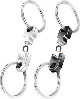 2Pack Aluminum Magnetic Quick Release Keychain Detachable & Round Corner • $14.49