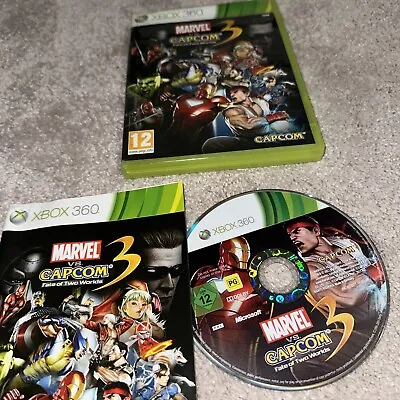 Marvel Vs Capcom 3 Fate Of Two Worlds Xbox 360 Fighting Video Game + Manual PAL • £5.49