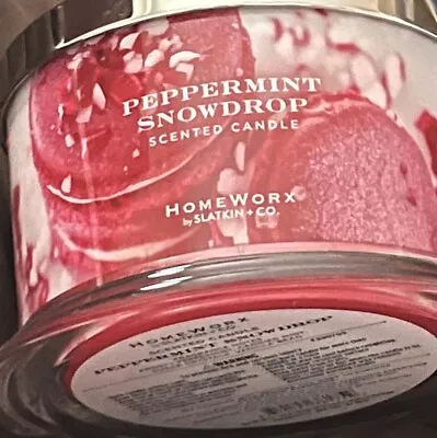 New Homeworx By Slatkin & Co Peppermint Snowdrop Candle-18 Oz • $28.49