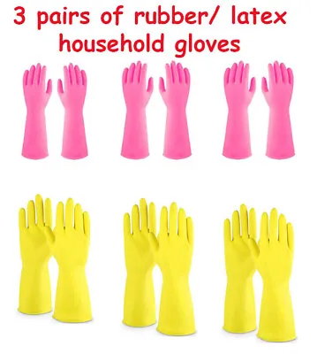 Rubber/Latex Gloves M /L   Household Washing Up Kitchen Bathroom Cleaning • £4.99