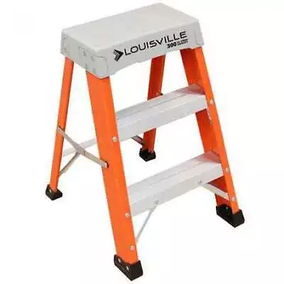 Louisville Fs1502 2 Steps Fiberglass Step Stool 300 Lb. Load Capacity • $66.35