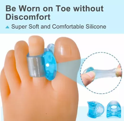 2/ 4 Pairs Silicone Gel Toe Separator Orthotics Bunion Toes Spacer Pain Reliever • $8.99