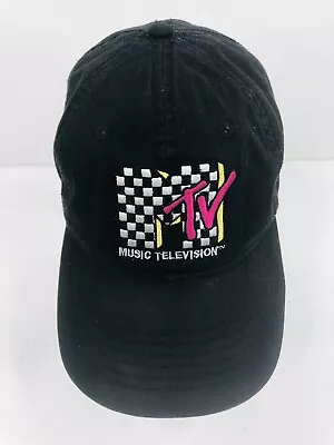 Retro MTV Adjustable Dad Hat Cap Black OSFM Cotton • $9.75